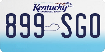 KY license plate 899SGO
