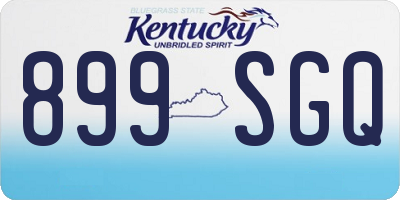 KY license plate 899SGQ