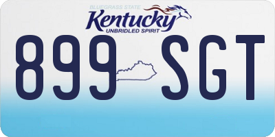 KY license plate 899SGT