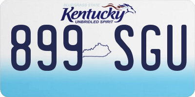 KY license plate 899SGU