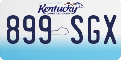 KY license plate 899SGX