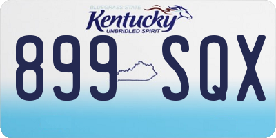 KY license plate 899SQX