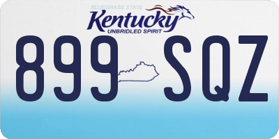 KY license plate 899SQZ