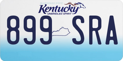 KY license plate 899SRA