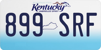 KY license plate 899SRF