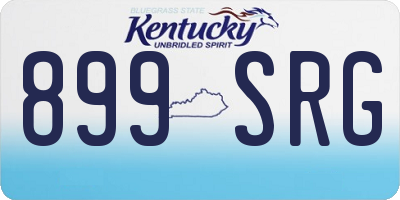 KY license plate 899SRG