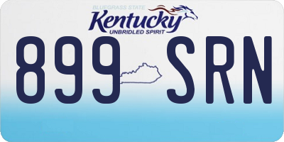 KY license plate 899SRN