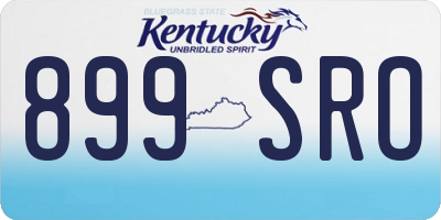 KY license plate 899SRO