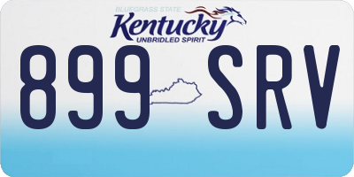 KY license plate 899SRV