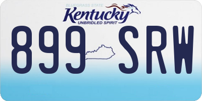 KY license plate 899SRW