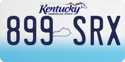 KY license plate 899SRX