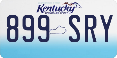 KY license plate 899SRY