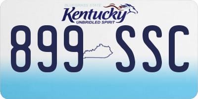 KY license plate 899SSC