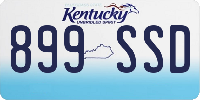 KY license plate 899SSD