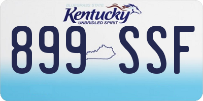 KY license plate 899SSF
