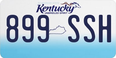 KY license plate 899SSH