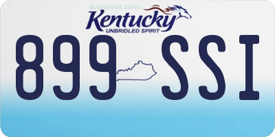 KY license plate 899SSI