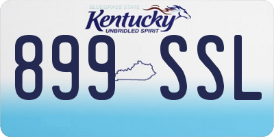 KY license plate 899SSL