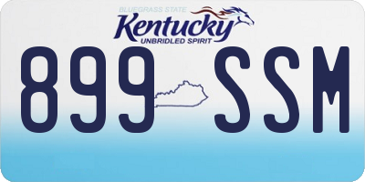 KY license plate 899SSM