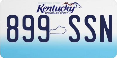 KY license plate 899SSN