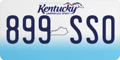 KY license plate 899SSO