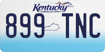 KY license plate 899TNC