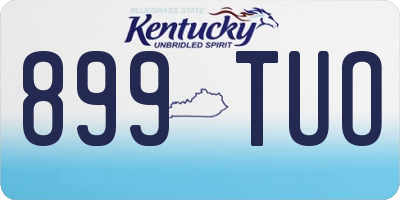 KY license plate 899TUO