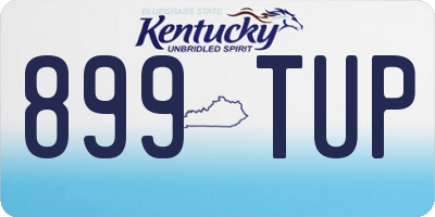 KY license plate 899TUP