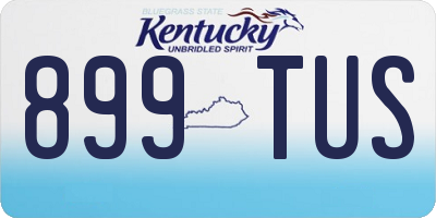 KY license plate 899TUS