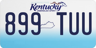 KY license plate 899TUU