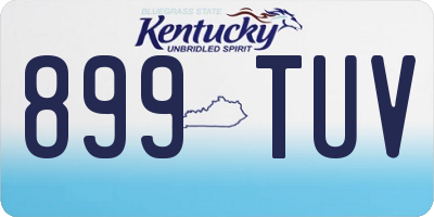KY license plate 899TUV