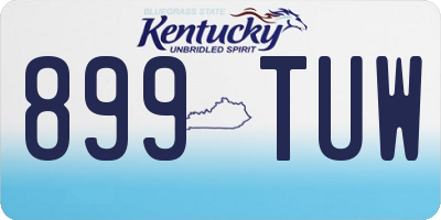 KY license plate 899TUW