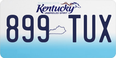 KY license plate 899TUX