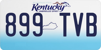 KY license plate 899TVB