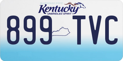 KY license plate 899TVC