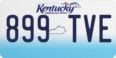 KY license plate 899TVE