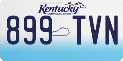 KY license plate 899TVN