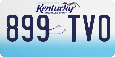 KY license plate 899TVO