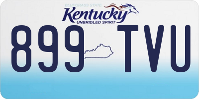 KY license plate 899TVU