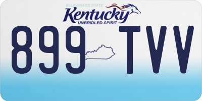 KY license plate 899TVV