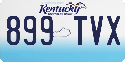 KY license plate 899TVX