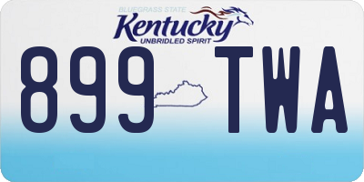 KY license plate 899TWA