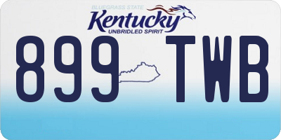 KY license plate 899TWB