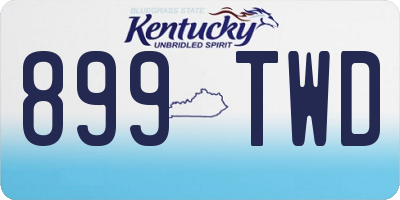 KY license plate 899TWD