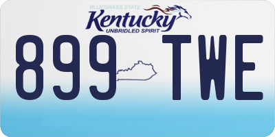 KY license plate 899TWE