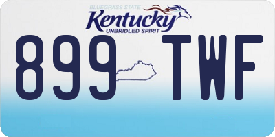 KY license plate 899TWF