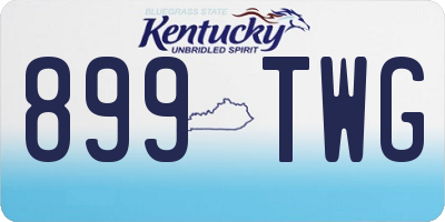 KY license plate 899TWG