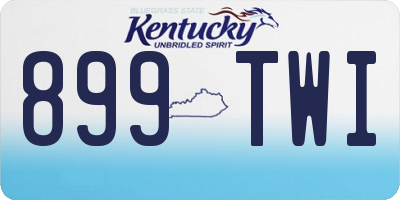KY license plate 899TWI
