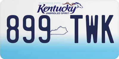 KY license plate 899TWK