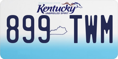KY license plate 899TWM